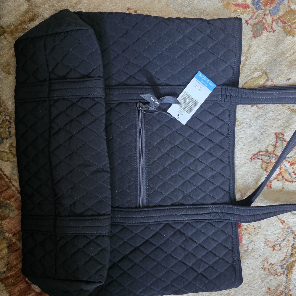 SOLD Vera Bradley Black Quilted Tote Bag